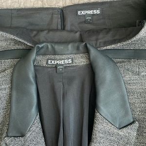 Skirt Suit with leather trims